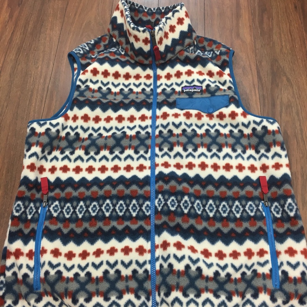 Patagonia Aztec print fleece men’s vest Size L
